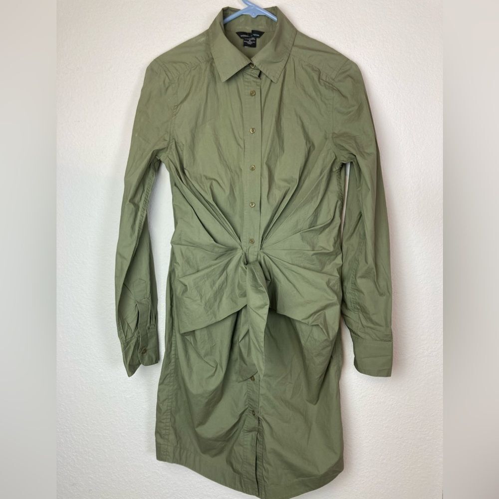 Moda International Shirt dress w/ origami front folds & ties
